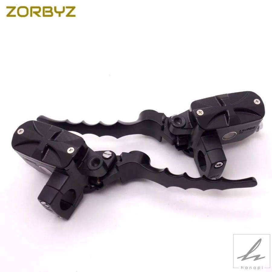 ZORBYZ オートバイ 1ペア 25MM ブラック ハンドルバーコントロール リザーバー ブレーキ 油圧クラッチレバー ハーレー ホンダ カワサキ ビクトリー用 部品