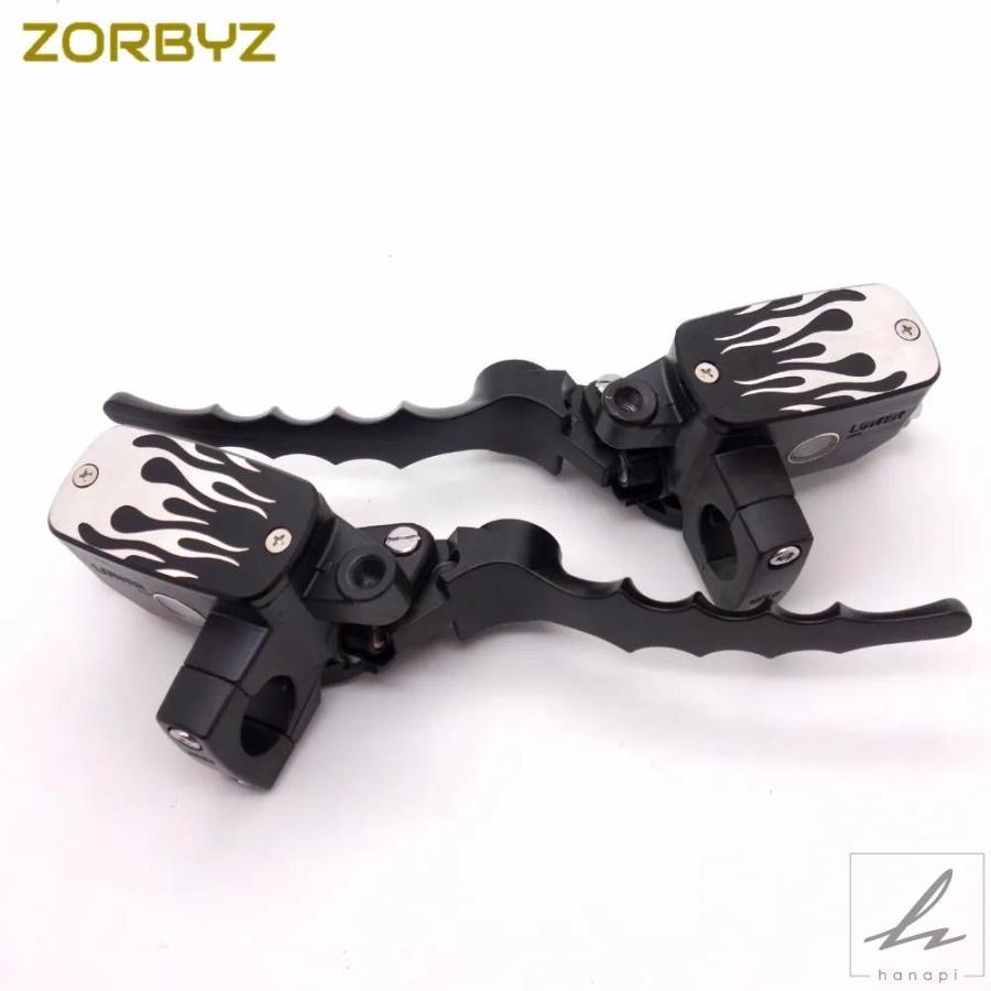 ZORBYZ オートバイ 1ペア 25MM ブラック ハンドルバーコントロール リザーバー ブレーキ 油圧クラッチレバー ハーレー ホンダ カワサキ ビクトリー用 部品