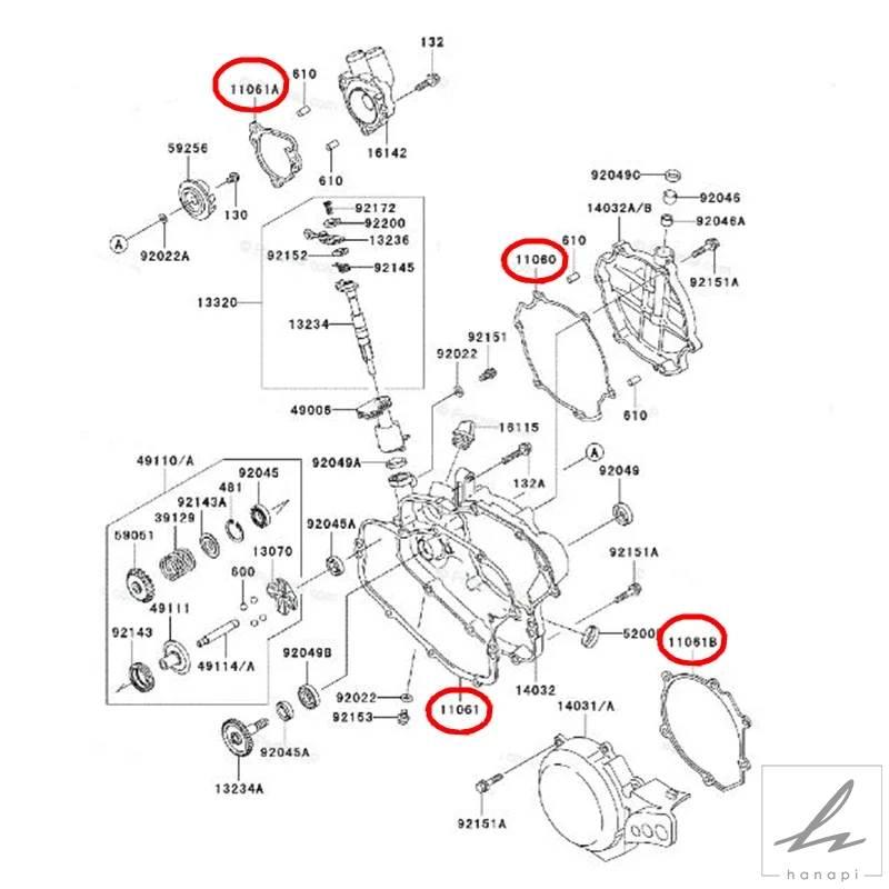 並行輸入品】 オートバイ用クランクケースエンジンカバーガスケット