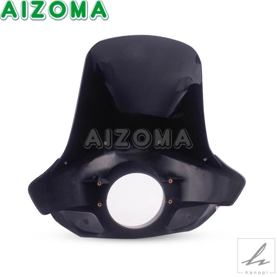 並行輸入品】 ブラック/シルバー ヘッドライトフェアリング ウインド