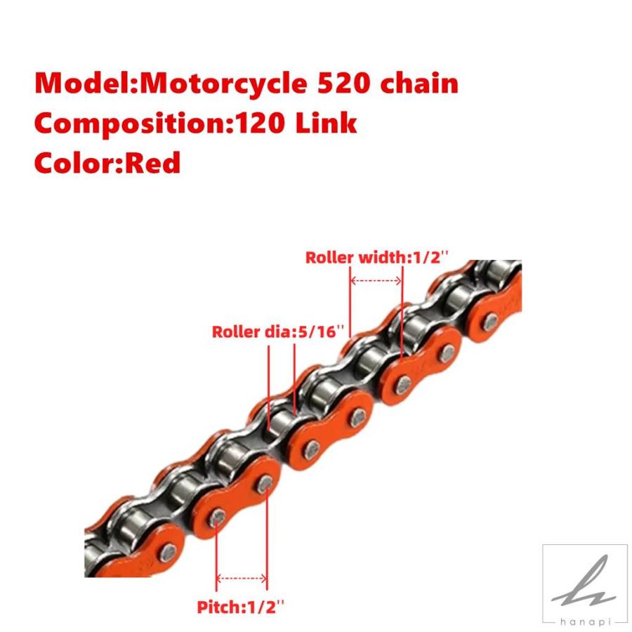 並行輸入品】 レッド 520 オートバイチェーン 120リンク ヘビー