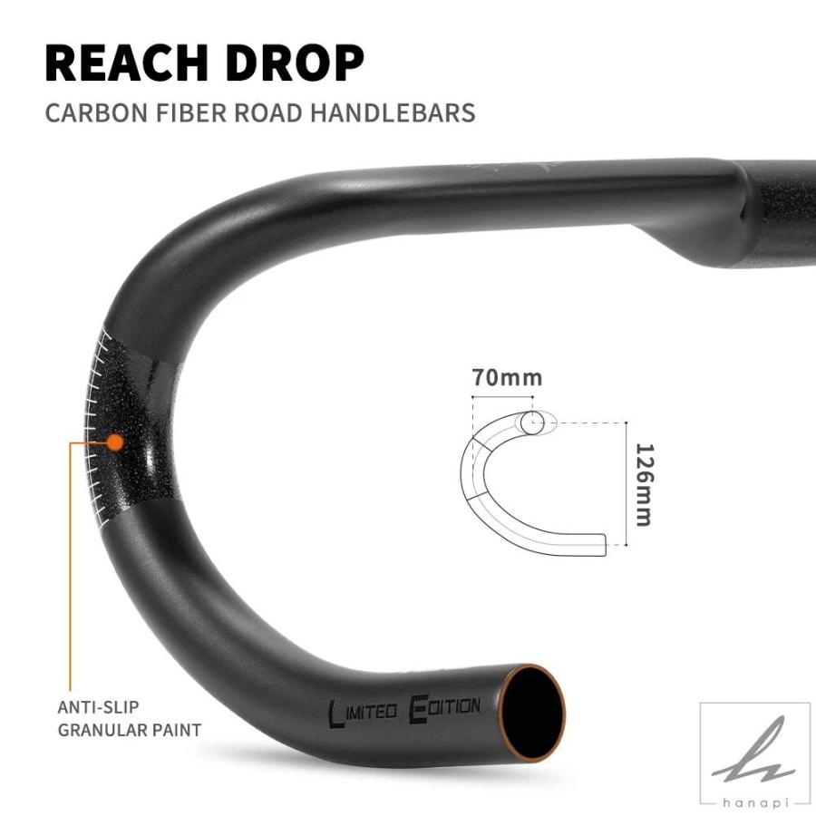 TOSEEK ZXB-TWO 自転車カーボンロードハンドルバー 400/420