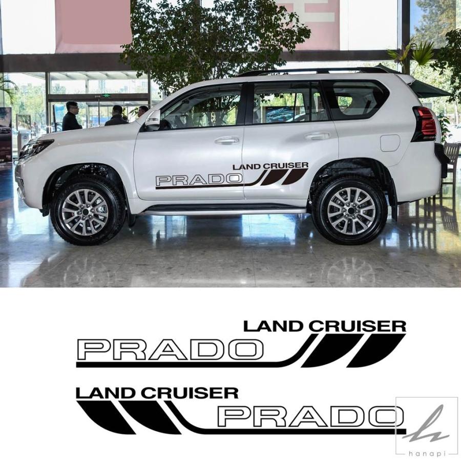 2枚入り 車用ステッカー トヨタ プラド ランドクルーザー プラド 100 150 120 装飾 ドアサイド ビニールデカール 自動車外装アクセサリー 部品 カスタムパー の商品画像