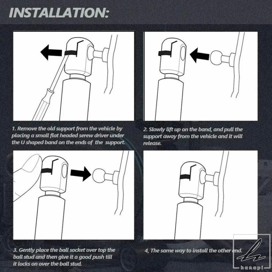 並行輸入品】BOXI 2個 ボンネットショック ガススプリング