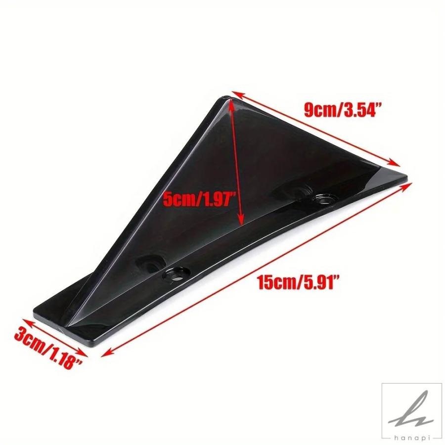 【並行輸入品】4個汎用カーリアバンパーリップディフューザーシャークフィンカナードスポイラースプリッターカーボンブラックABS防止アクセサリー 部品 カス | ブランド登録なし | 06