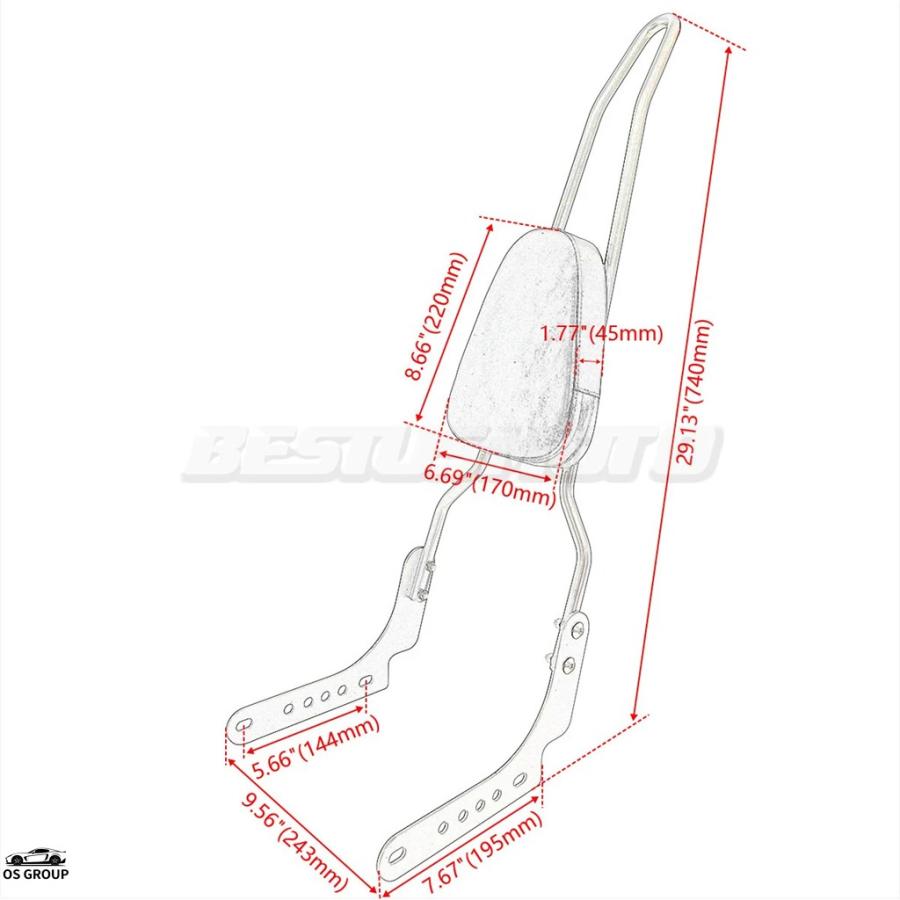 モーターcycle バックrest Sissy ハーレー ナイトスター 975 RH975 RH 975 2022年-2023