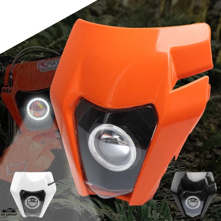 sickmotos KTM EXC ヘッドライト イカリング モタード 並行輸入品】 エンデューロ ヘッドライト バイク LED マスク