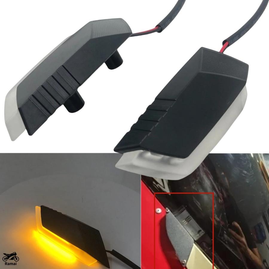 並行輸入品】 バイク フロント ミラー ウィンカー インジケータ― LED