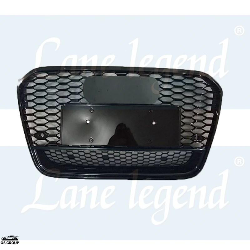 つやあり ブラック フロント バンパー グリル センター レーシング グリル RS6 スタイル グリル Replエースment アウディ A6/S6 C7 2012年-2015年