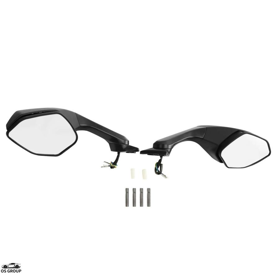 並行輸入品 バイク 左 ＆ 右 リア サイド ミラー アンバー オレンジ