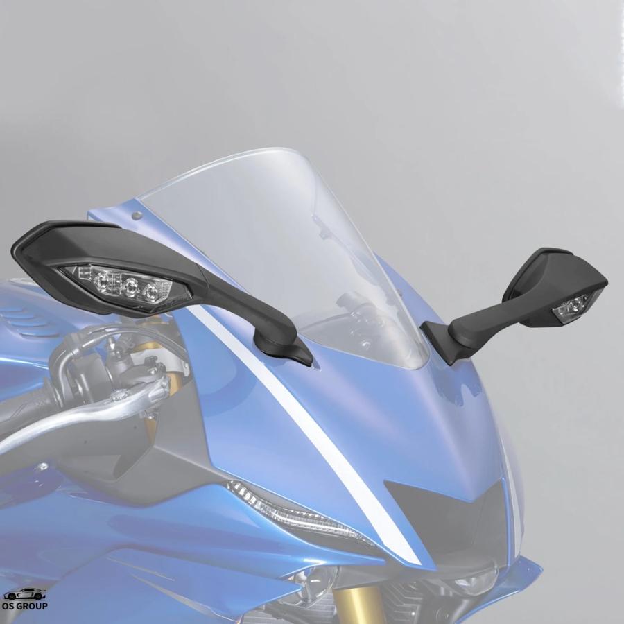 R1/R1M 純正ミラー　左　LED ウィンカー付き OEM代用品: 補修用ミラー左右セット ウインカー付き ヤマハ Yamaha YZF