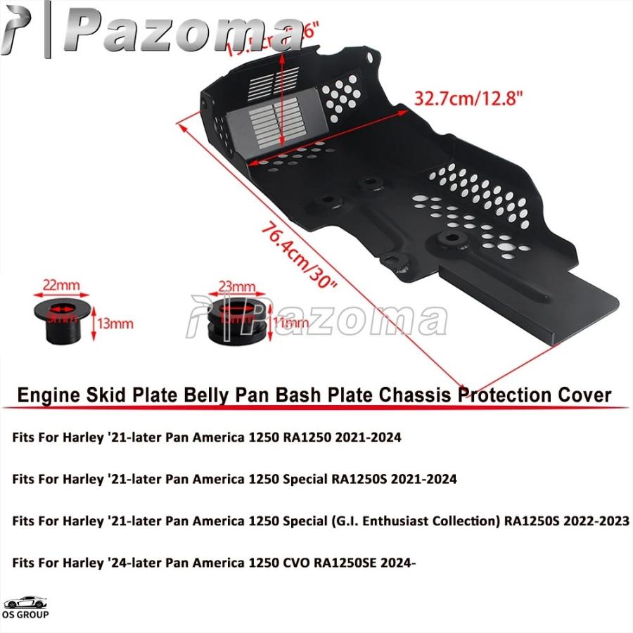 【並行輸入品】 ハーレー Pan America 1250 RA1250 RS1250S RA1250SE ブラック e プレート バイク Belly Pan Bash プレート シャーシ プロテクト カバー カスタの画像