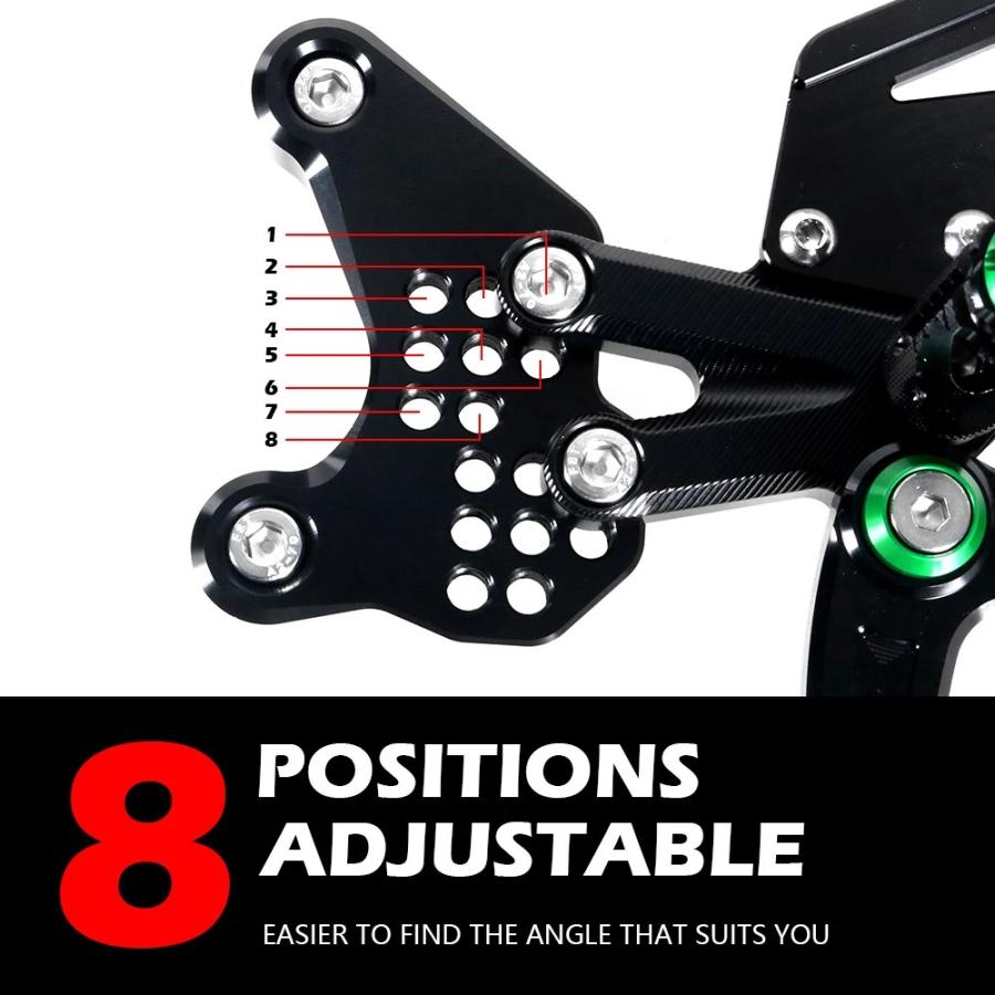 並行輸入品 ZX-4R バイク CNC アルミ 調整可 フット セット Rest