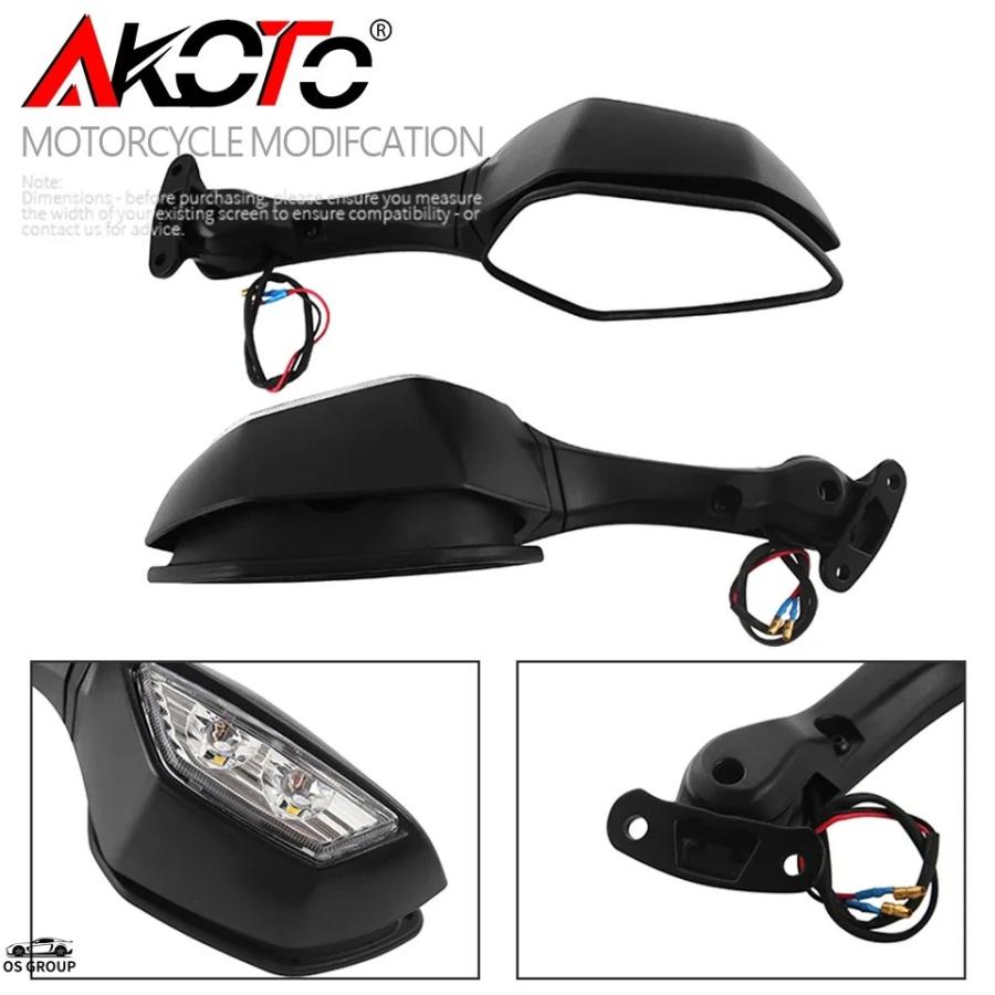 並行輸入品】 バイク リア サイド ミラー LED ウィンカー カワサキ ZX