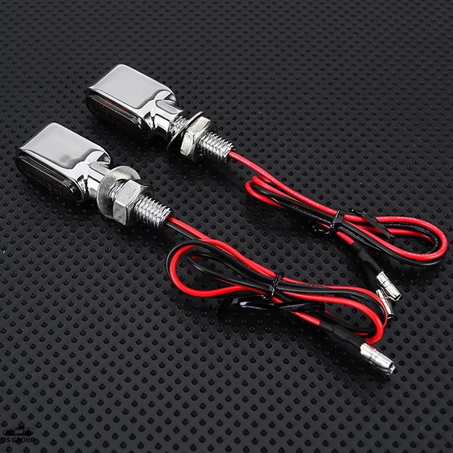 けい クリア【UVカット1/2インチ】※2セット 並行輸入品 2X メッキ ミニ バイク フラッシュ LED ウィンカー ライト