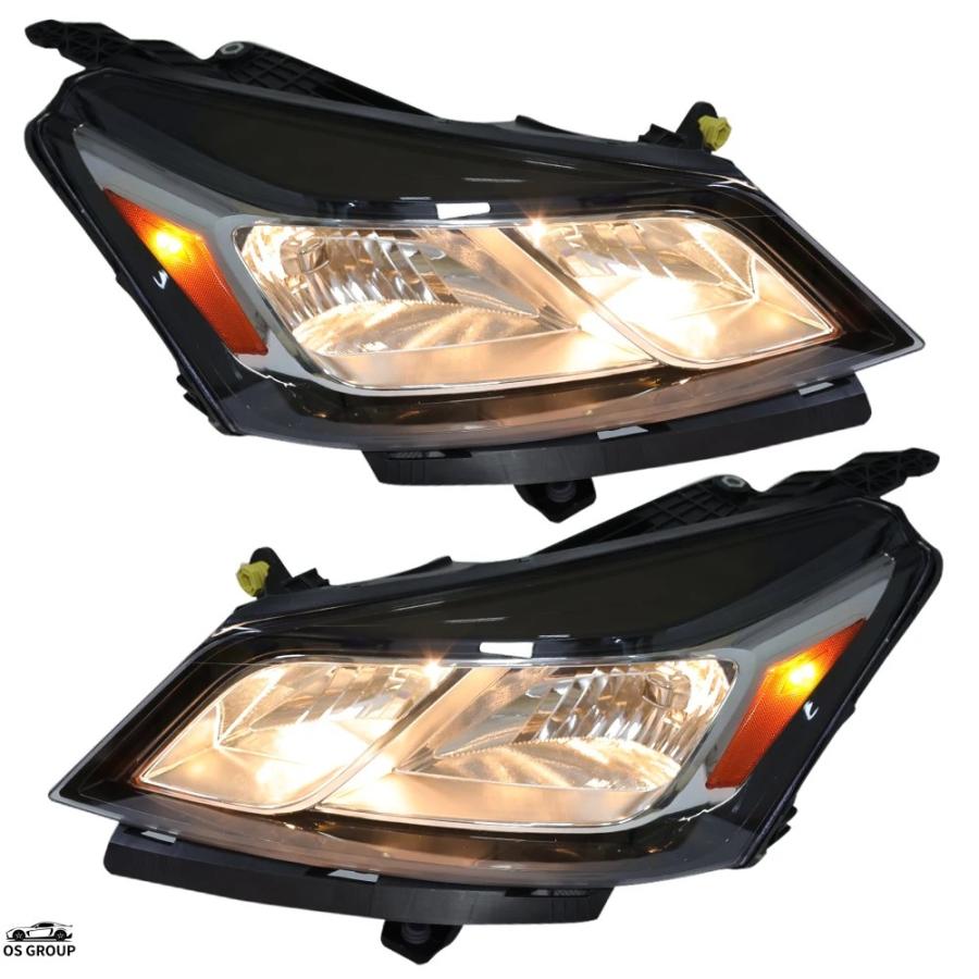 【並行輸入品】 ヘッドライト シボレー Traverse 2013年-2016年 2017年 フロント バンパー ヘッド ライト DRL ウィンカーs メッキ ヘッドライト 1pc カスタムの画像
