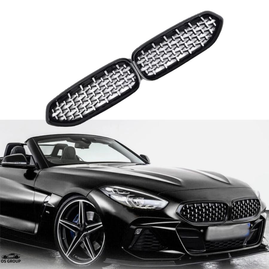 並行輸入品】 2P フロント ダイアモンド キドニー グリル 左 + 右 BMW