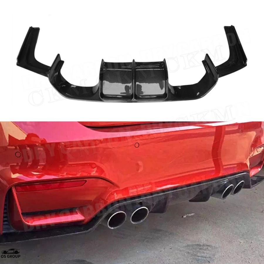並行輸入品 カーボン リア バンパー リップ デュフューザー スポイラー BMW 3 4 シリーズ F80 M3 F82 F83 M4 2014年-2017年 V 3P カスタム パーツ_5