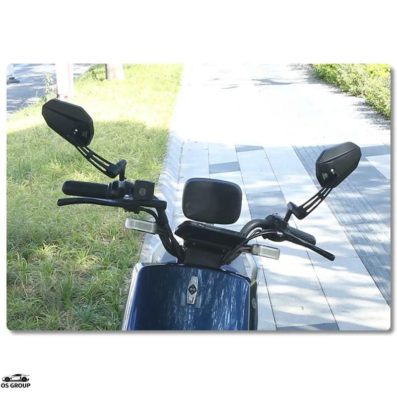 並行輸入品 アルミ 金属 バイク サイド ミラー 8 10mm ブラック リア