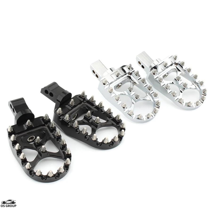 並行輸入品 メッキ/ブラック バイク リア フットペグ フット ペグ