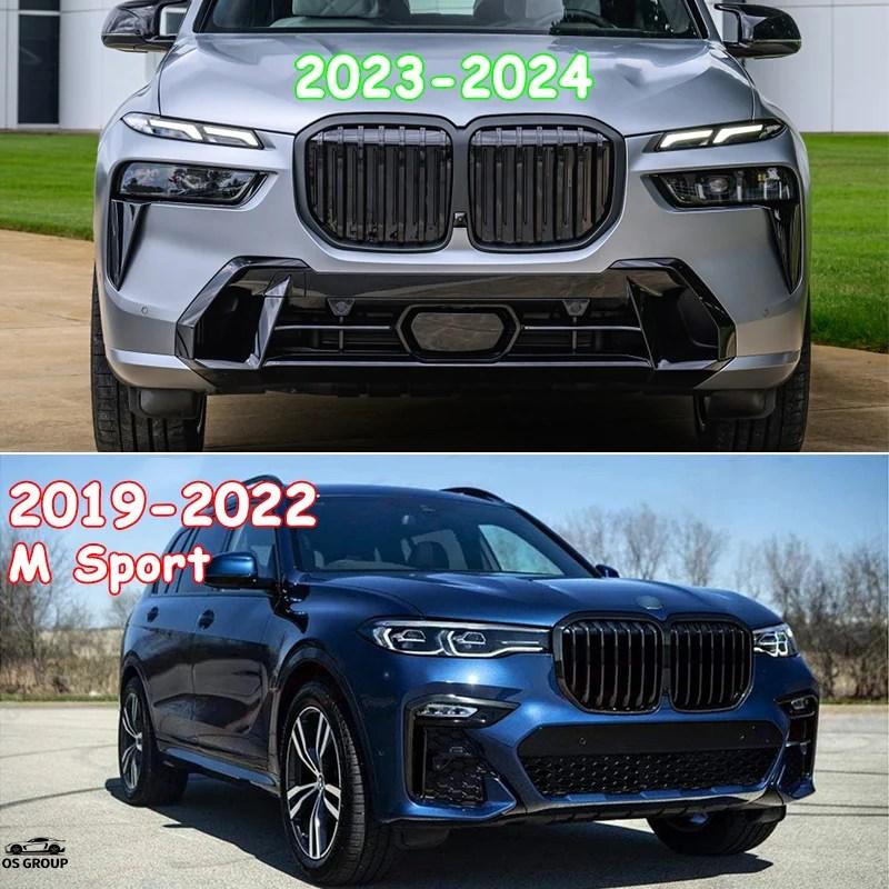 【並行輸入品】 つやあり ブラック フロント リップ スプリッター スポイラー BMW X7 G07 M スポーツ 2019年-2022年 セット カスタム パーツの画像