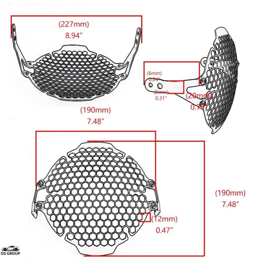 並行輸入品】 バイク フロント ヘッドライト ランプ グリル 保護