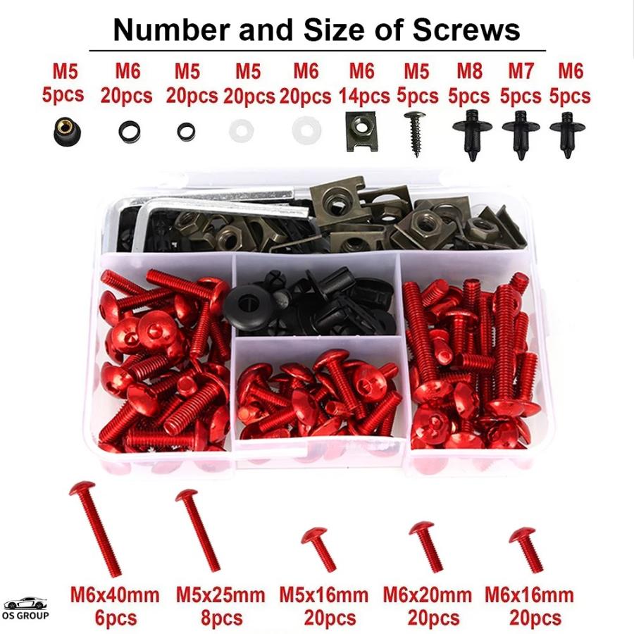 並行輸入品】 195P フェアリング スクリュー カワサキ ZX6R ZX7R ZX9R