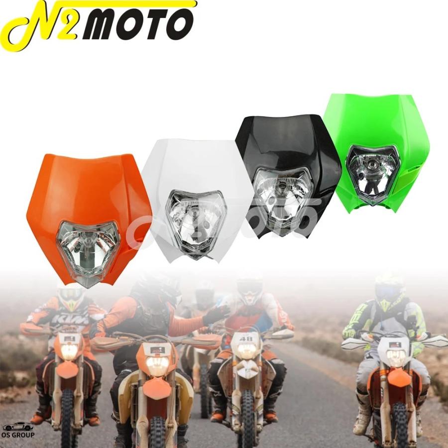 並行輸入品 Off Road スーパーモト ホワイト ヘッドライト フロント