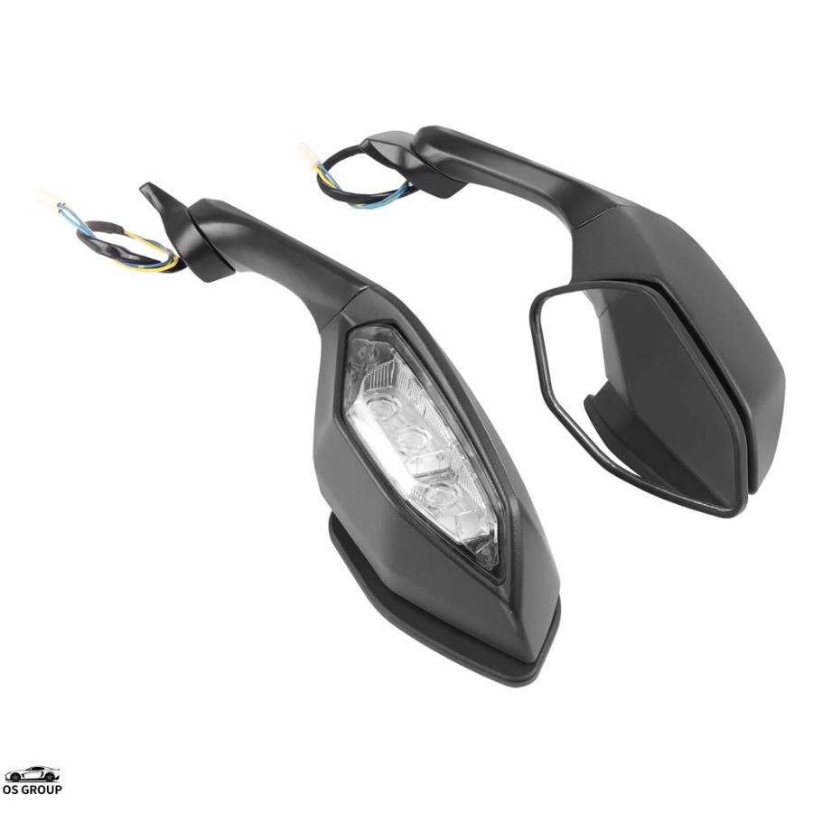 YZF-R6 ミラー LEDウィンカー　 ブラック　純正 楽天市場】LED ウインカー付き バックミラー ブラック スクエア 左右