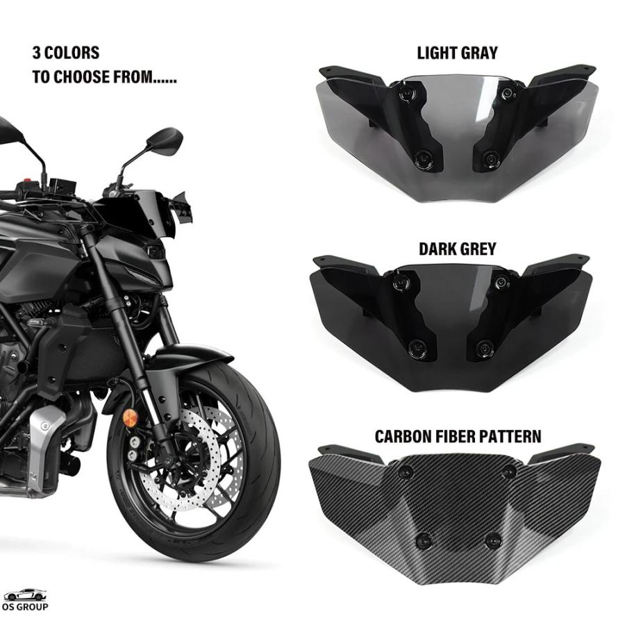 並行輸入品 ヤマハ MT-07 MT07 2025 2026 3 s 風防スクリーン フェア