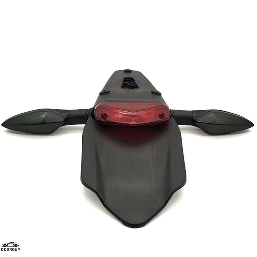 バイク用 リアフェンダー テールランプ付き ブラック 並行輸入品 バイク リア フェンダー プレート ブラケット ホルダー 12V