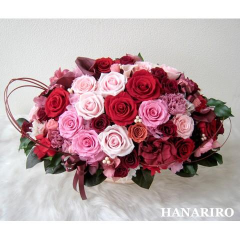 プリザーブドフラワー 花束 アレンジメント お祝い 退職祝い 還暦祝い ギフト その他記念日 開業祝い 法人 開店祝い ピンク ピンク 誕生日祝い ギフト 送料無料 花 茜 あかね Prz Akane プリザーブドフラワー花屋ハナリロ 販売直売