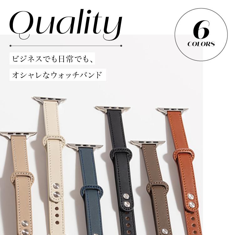 アップルウォッチ バンド 本革 レザー ボタン ベルト スリム apple watch series9 series8 SE Ultra2 series7 6 5 4 3 2 41mm 45mm 40mm 44mm 38mm 42mm 49mm｜hanaro-online-store｜02