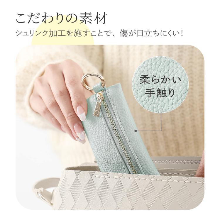 キーケース スマートキーケース キーホルダー カラビナ付き ファスナー