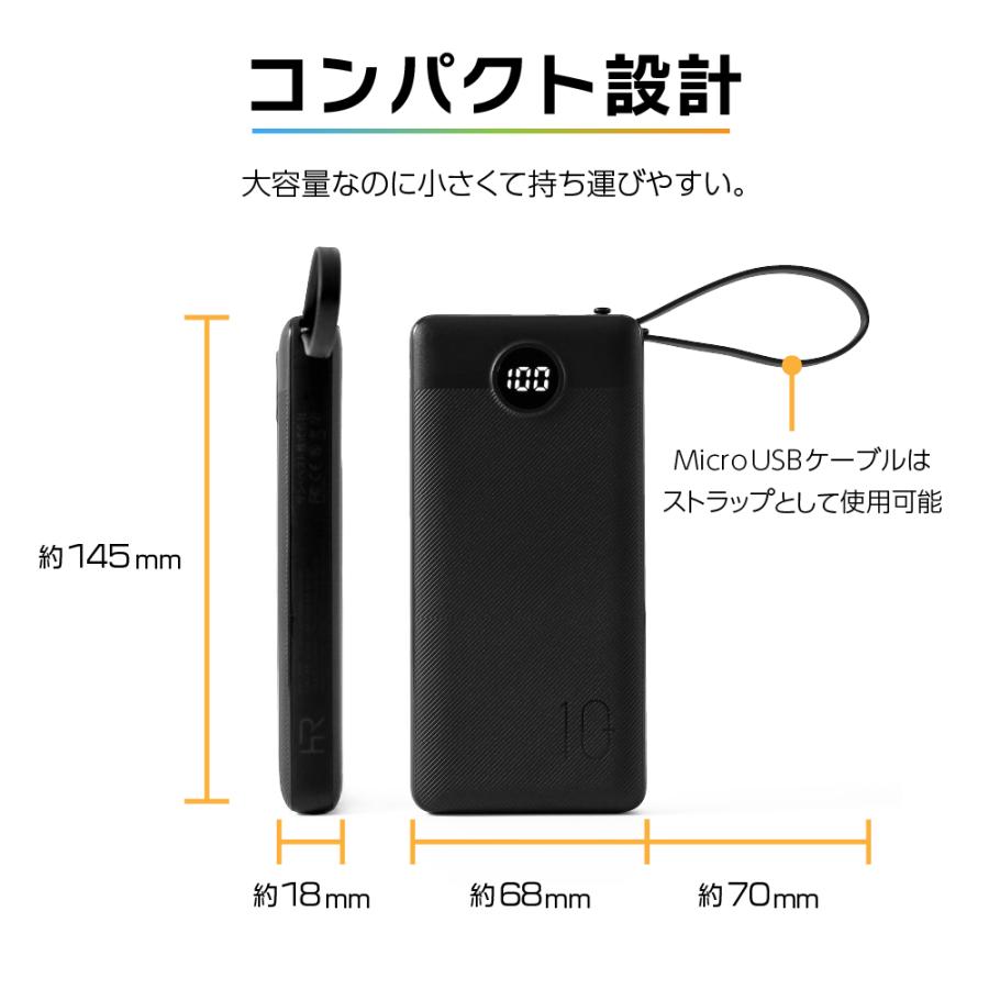 4in1 モバイルバッテリー iPhone 大容量 10000mAh 4ポート 同時充電 2A