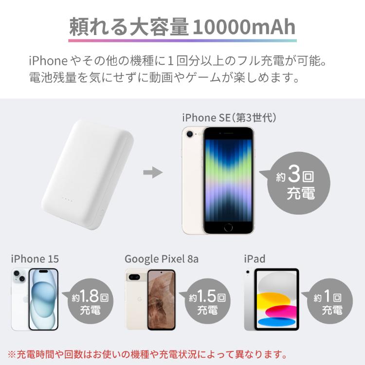 HanaRo モバイルバッテリー iPhone 大容量 軽量 薄型 10000mAh 小型