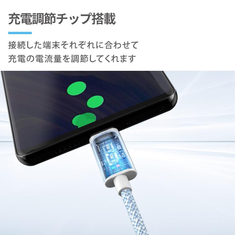 iPhone Type-C USB 充電ケーブル ナイロン 2m 1.5m 1m 0.3m Apple
