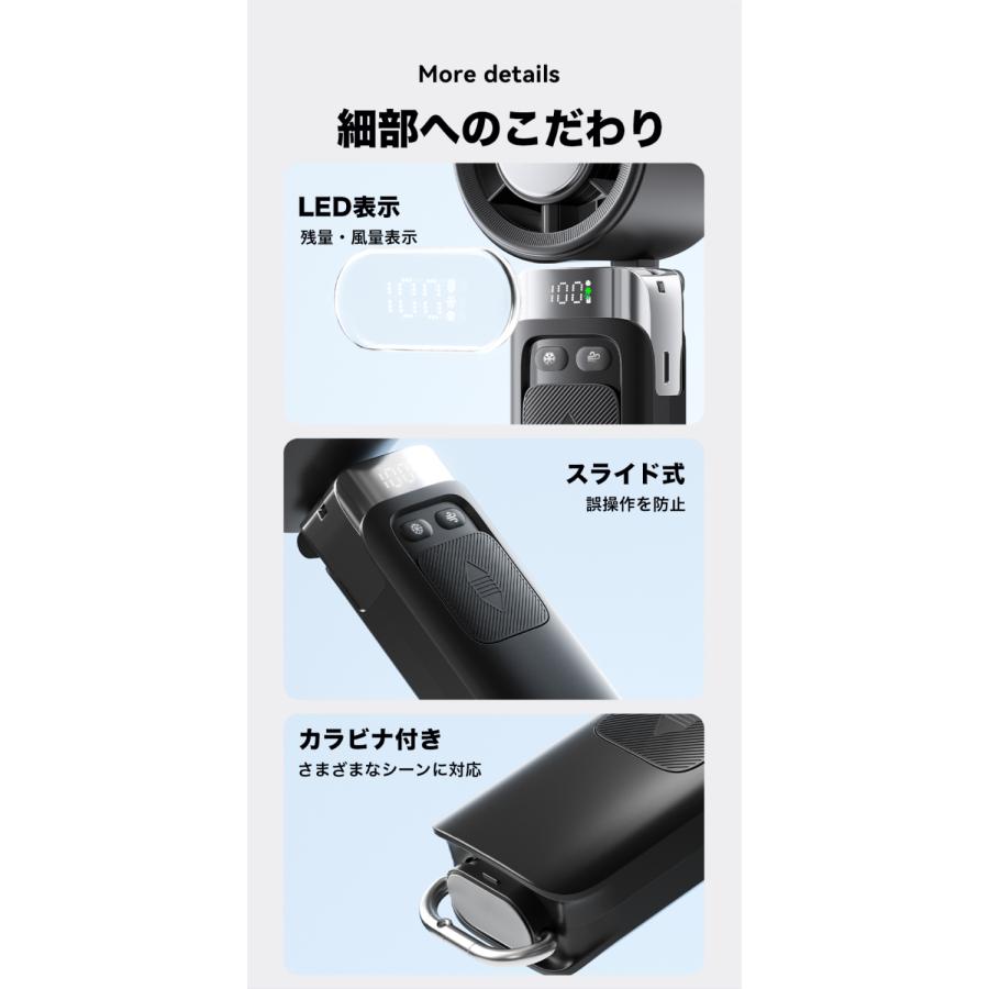HanaRo 扇風機 小型 ハンディファン 瞬間冷却 コンパクトサイズ ライト