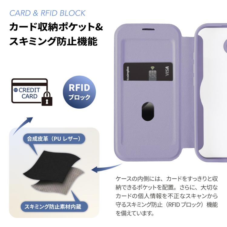 HanaRo iPhone17 ケース 手帳型 クリア iPhone17e iPhone16e ケース