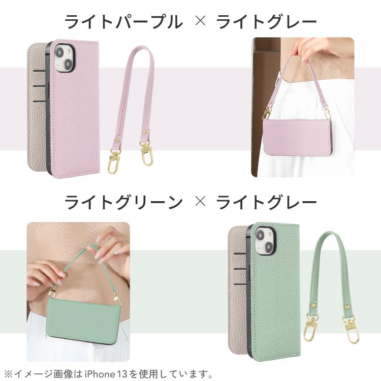 HanaRo iPhone17 ケース 手帳型 ストラップ付き ハンドストラップ