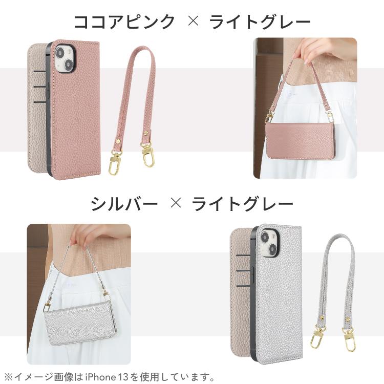 HanaRo iPhone17 ケース 手帳型 ストラップ付き ハンドストラップ