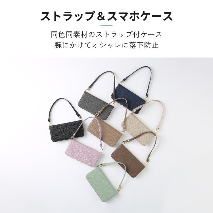 HanaRo iPhone17 ケース 手帳型 ストラップ付き ハンドストラップ