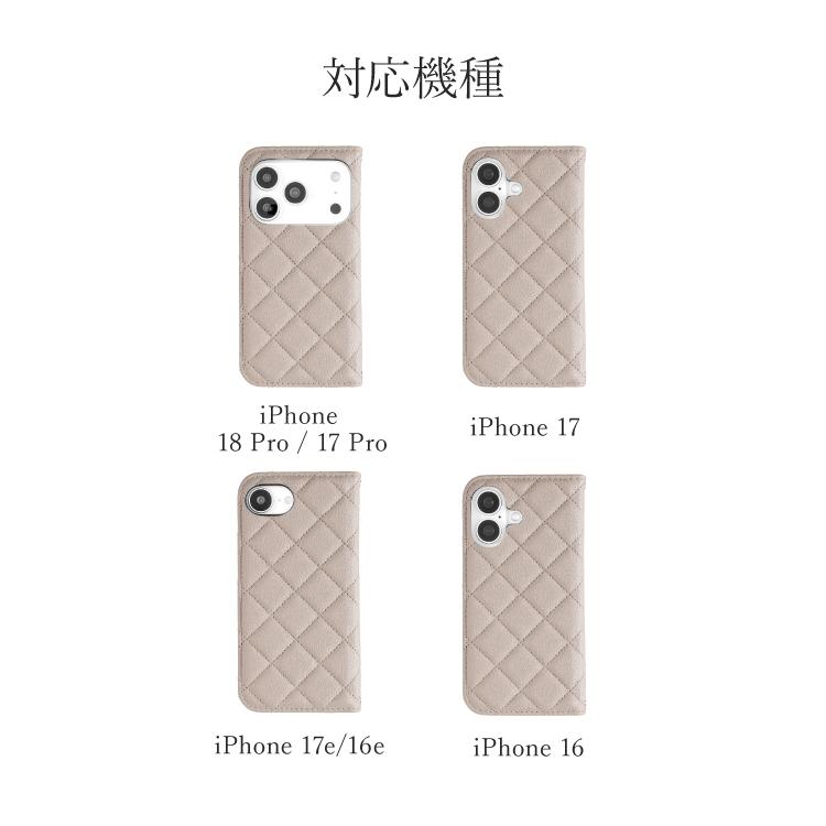 HanaRo iPhone17 ケース 手帳型 iPhone17e 手帳型ケース キルティング