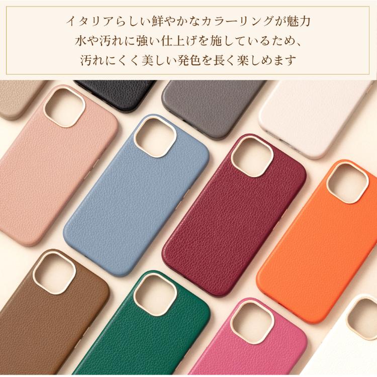 HanaRo iPhone15 ケース 本革 イタリアンレザー iPhone15Pro iPhone14