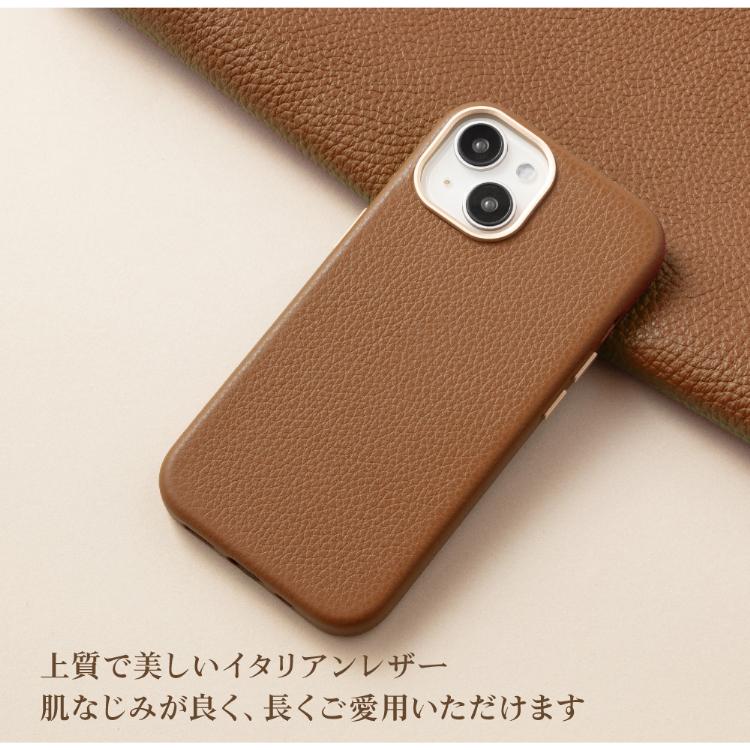 新品未使用iPhone15 Proレザーケース イタリアンレザー本革ブラウン HanaRo iPhone15 ケース 本革 イタリアンレザー iPhone15Pro iPhone14
