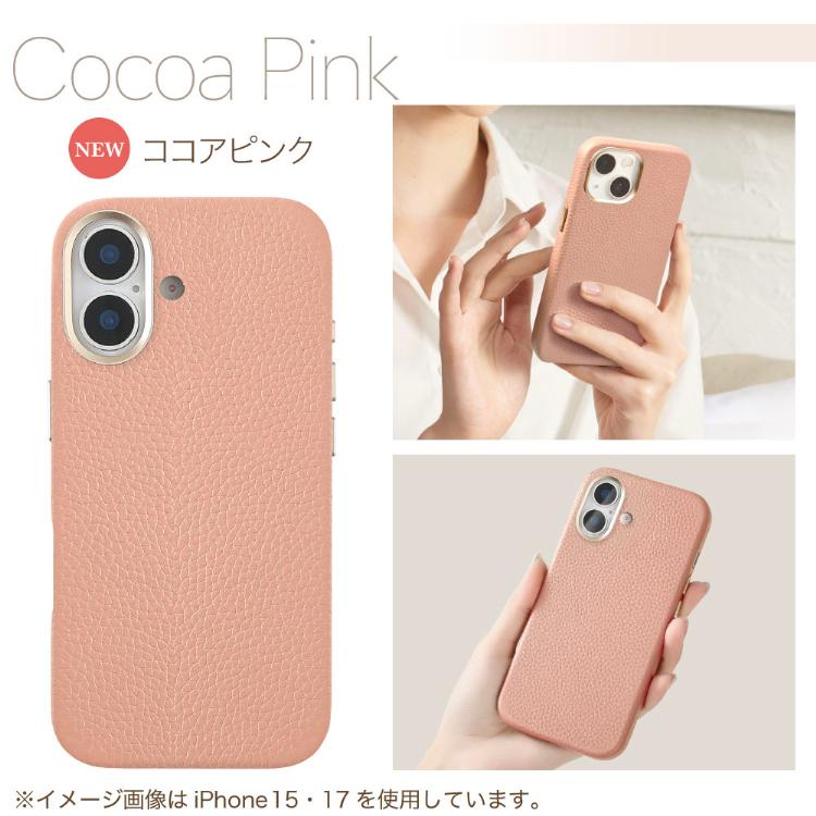 iPhone16ProMax 本革 MagSafe イタリア製 ピンク 用品 A iPhone16 Pro ケース カバー ハイブリッド ZEROSAFE Shaft MagSafe対応