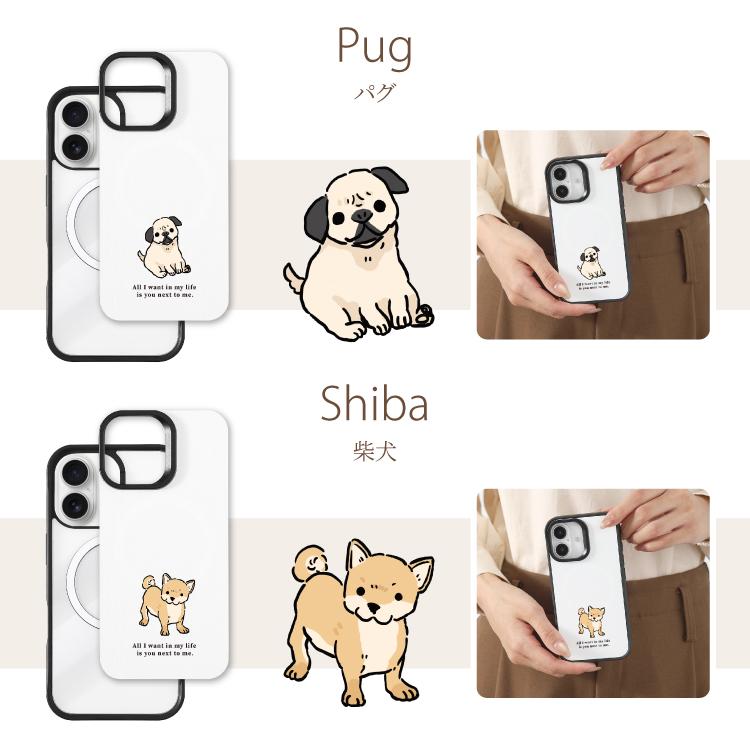 HanaRo iPhone16 ケース 着せ替え MagSafe対応 iPhone15 ケース 犬