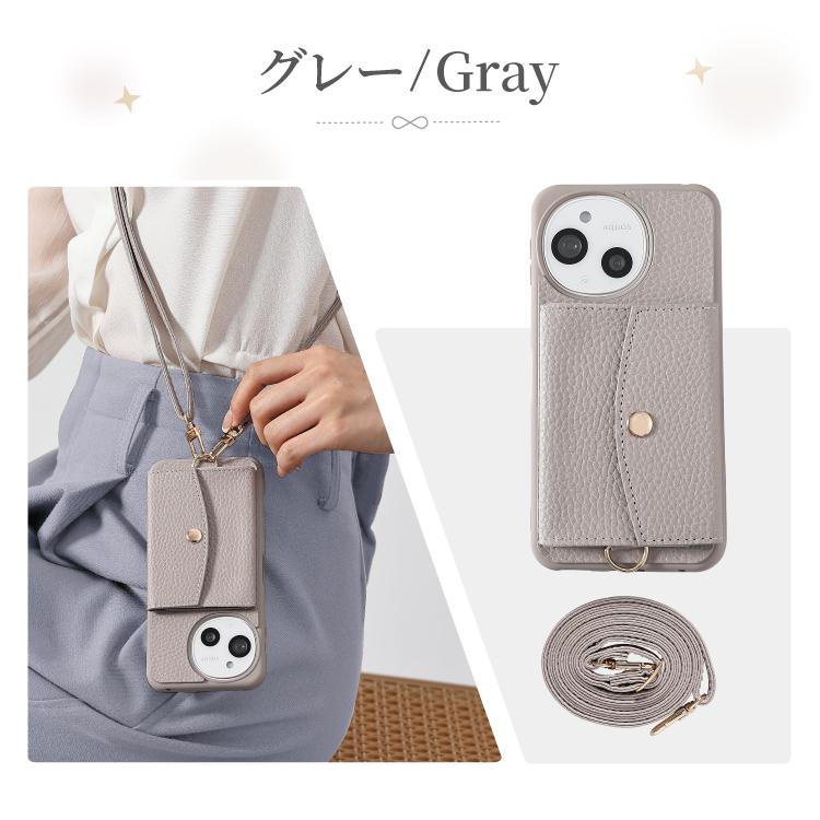 HanaRo AQUOS sense9 ケース sense10 wish4 ショルダー ストラップ付