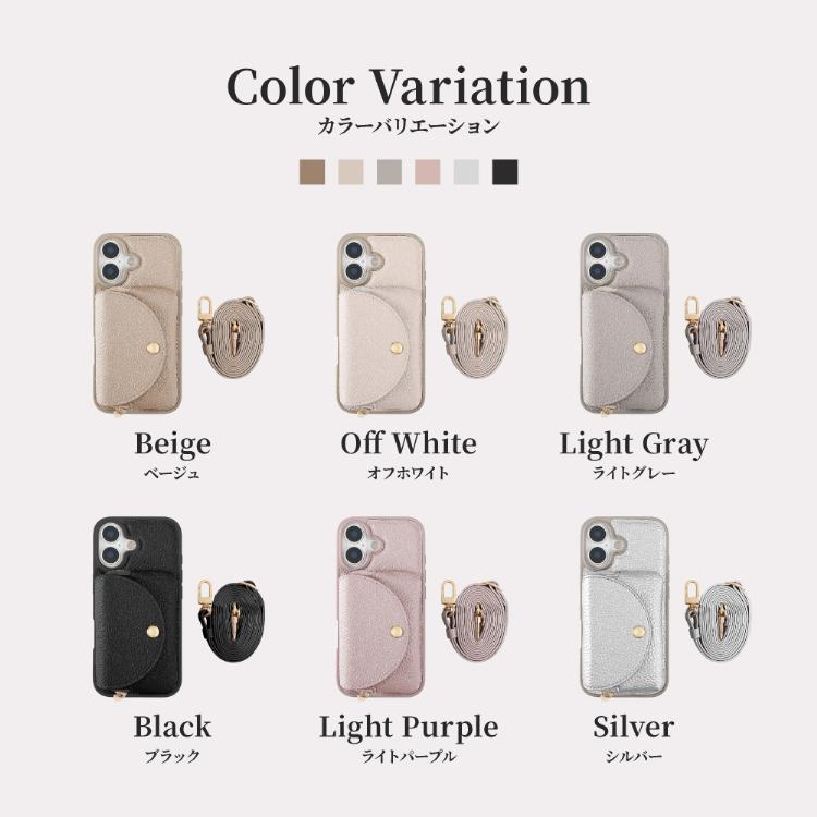 HanaRo iPhone17 ケース ショルダー 背面ポケット ミラー付き iPhone16