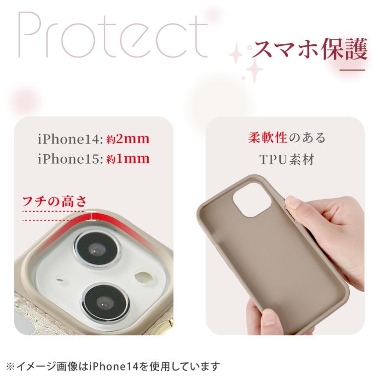 iPhone15 ケース ストラップ付き iPhone 14 14Pro iPhone15 Pro 15Plus ProMax ケース iPhone13 スマホケース ショルダーストラップ キルティング ミラー｜hanaro｜08